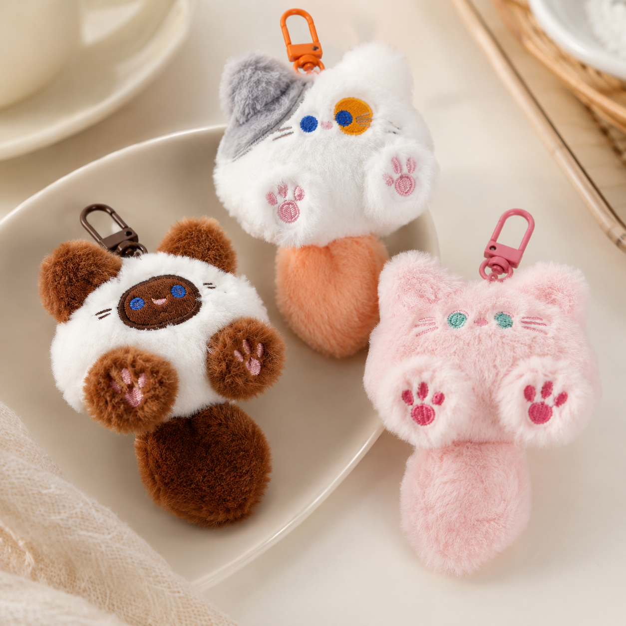 Cute Plush Cat Bag Charm