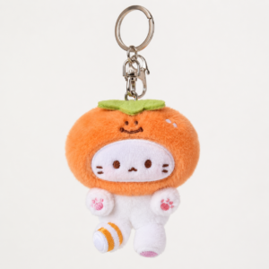Multicolor Plush Cat Keychain Charm - Image 3