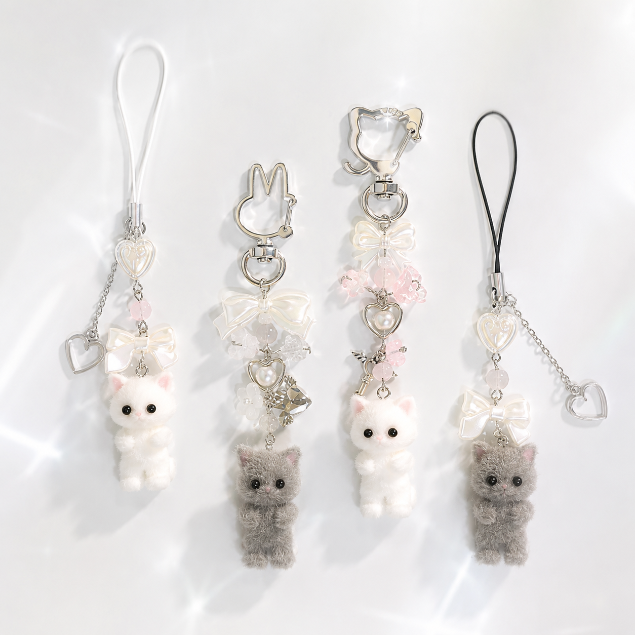 Furry Kitten Keychain Charm