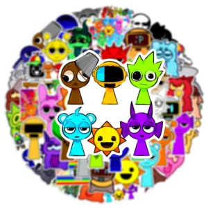 52-Piece Premium Sprunki Incredibox Waterproof Vinyl Stickers - Image 4