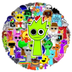 52-Piece Premium Sprunki Incredibox Waterproof Vinyl Stickers - Image 6